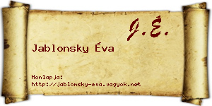 Jablonsky Éva névjegykártya