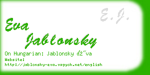 eva jablonsky business card